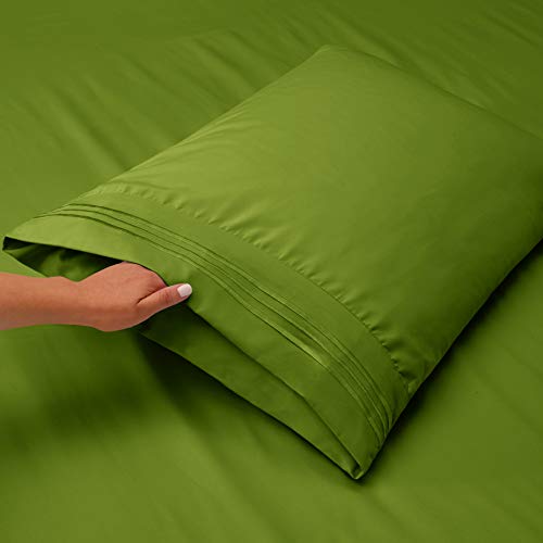 Image of Nestl Full XL Bed Sheet Set - Calla Green - 4-Piece Deep Pocket | Instantly Soft, Night-One Ready (No Wash Required). Fits 16-Inch Deep Pockets, 360-Degree Elastic Grip
