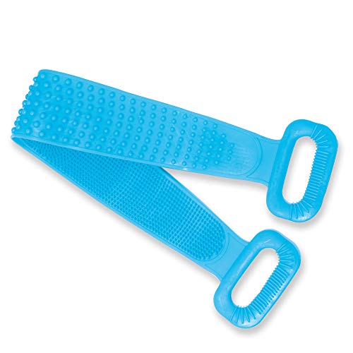 Ontel Shimmy Scrub Back and Body Scrubber with Silicone Scalp Brush