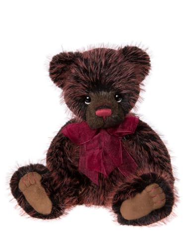 Charlie Bears 2023 | Pluto Collectable Teddy Bear Plush Handmade Soft Planets Red Bow Cute Eyes Embroidered Paws