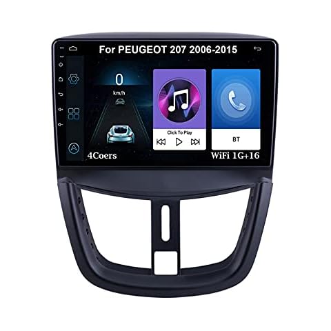 Android Car Stereo 9 Inch Android HD Touchscreen Head Unit For PEUGEOT 207 2006-2015 Plug And Play Car Accessories Car Radio with Backup Camera Video Multimedia Player (Color : 4Cores WiFi 1G16G) Cover