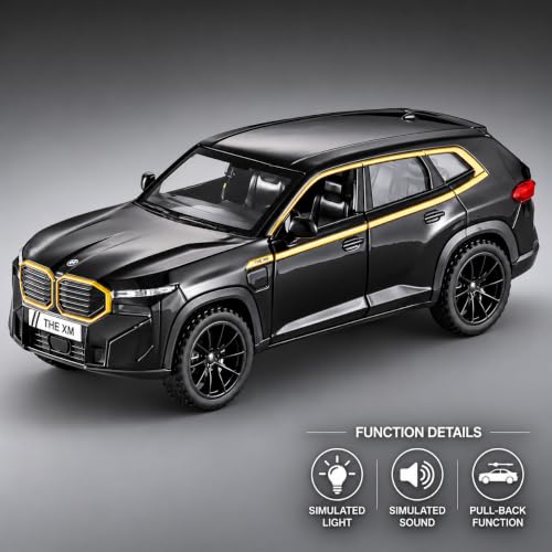 Image of Invite 1:32 Scale B-M-W XM Die-Cast Metal Toy Car with Sound & Light, Pull Back Action, Opening Doors, Hood & Trunk, Alloy Model Car for Kids & Collectors-Multicolor