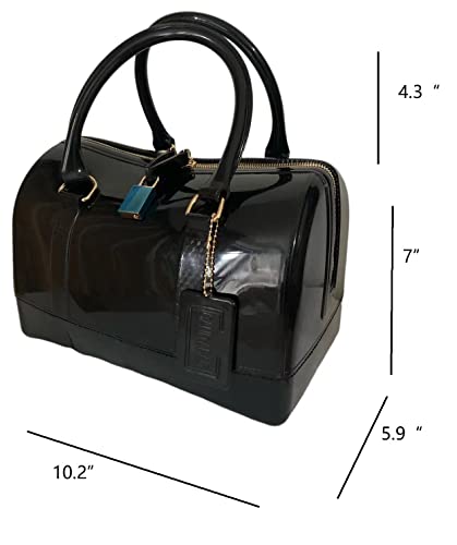 Image of Ladies Summer Jelly Pillow-shaped Top Handle Handbag Candy Color Transparent Crystal Purse
