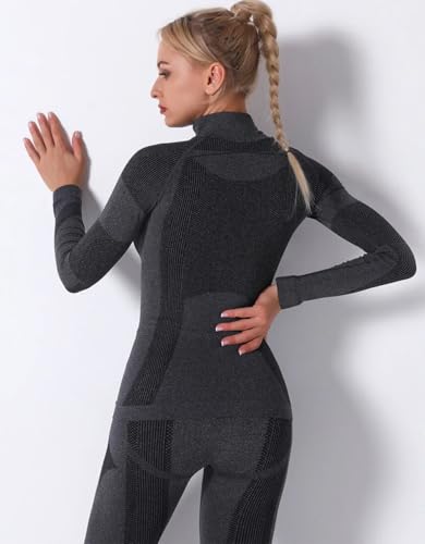 Couche de base chaude femme pour entraînement de ski et sessions de yoga