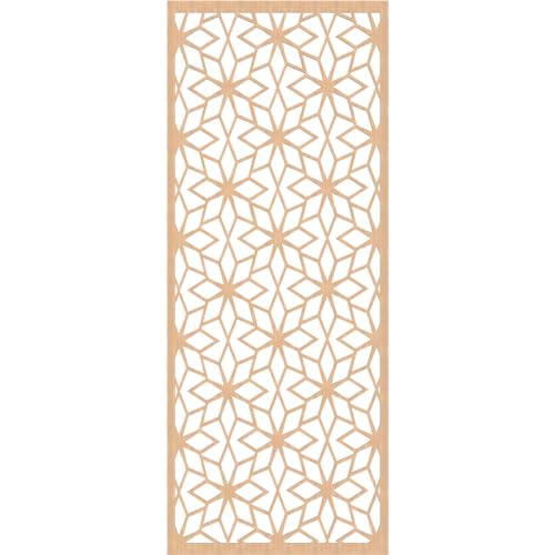 Image of 33 3 /8 inchW x 84 3 /8 inchH x 1 /4 inchT Lake Decorative Fretwork Wood Wall Panels, Hickory