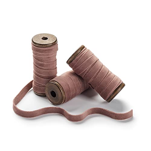 CHUQING 3 rouleaux de ruban en velours rose vieilli 13,7 m Cover