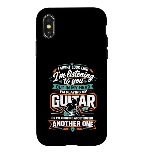 I Look Like Listening But In My Head I Am Play My Guitar �X�}�z�P�[�X iPhone X/XS �p