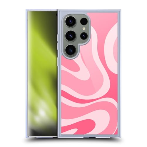 Coque silicone Samsung Galaxy S24 Ultra compatible chargeur MagSafe motif abstrait rose