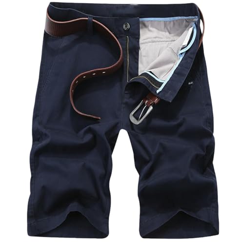Short d'été confortable pour homme coupe droite ample et unie