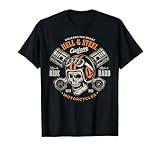 Motorcycle Skull and Piston Crossbones For Men Biker T-Shirt