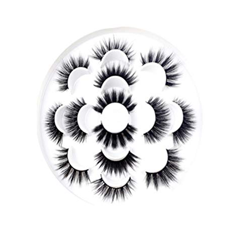Fake Eyelashes 7 Pair False Hypoallergenic Extensions Eyelashes Cosmetic Faux Lashes for Club Wedding Daily Life Women Beauty
