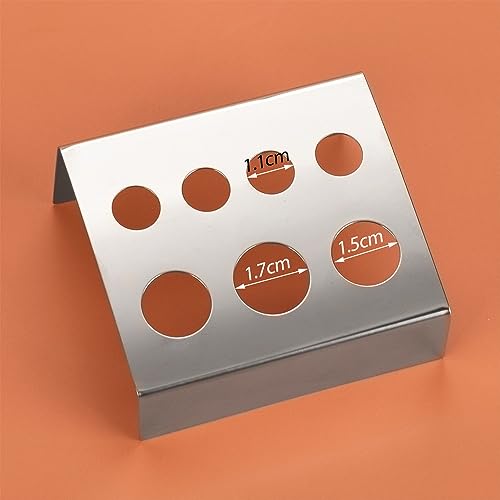 zalati Tattoo Ink Cup Holder 2pcs Pigment Cup Rack Stainless Steel for 7 Caps Tattoo Workyop Supplies, metallic silver, Medium - Image 4