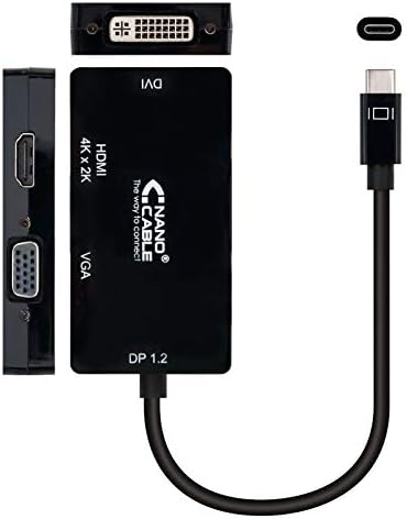 USB-C to VGA/DVI/HDMI Converter (3 in 1), Black
