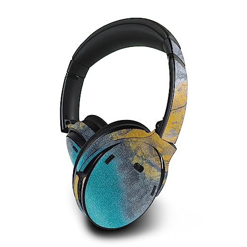 Image of MightySkins Glossy Glitter Skin Compatible with Bose QuietComfort 45 Headphones Yellow Spill | Protective, Durable High-Gloss Glitter Finish | Easy to Apply | Made in The USA