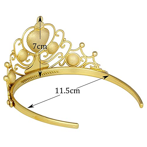 Corona de boda dorada sin tirones diadema princesa para mujer 3