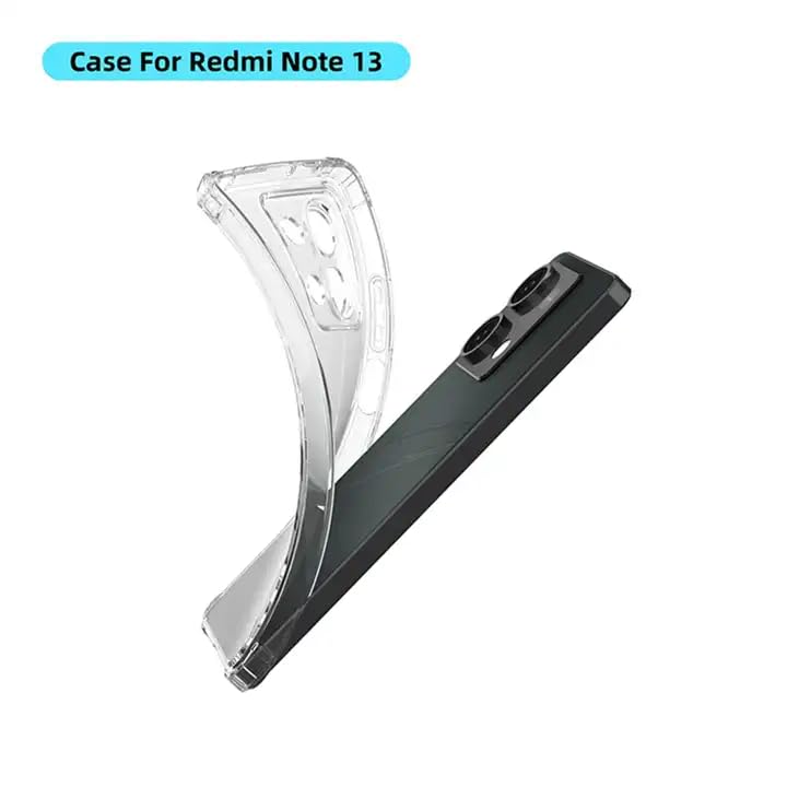 Image of for Redmi Note 13 5G Case, Redmi Note 13 5G Phone Case Clear Transparent Reinforced Corners TPU Shock-Absorption Flexible Cell Phone Cover for Redmi Note 13 5G - Transparent