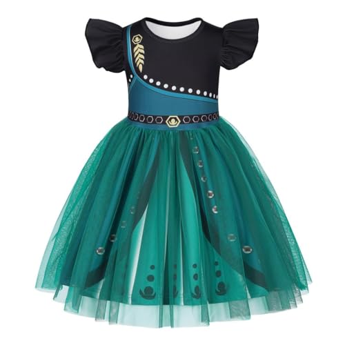 Lito Angels Robe Princesse en Tulle Vert - Costume princesse des glaces pour Fete Anniversaire Carnaval ou Journée du Livre - Deguisement Tenue Bebe Enfant...