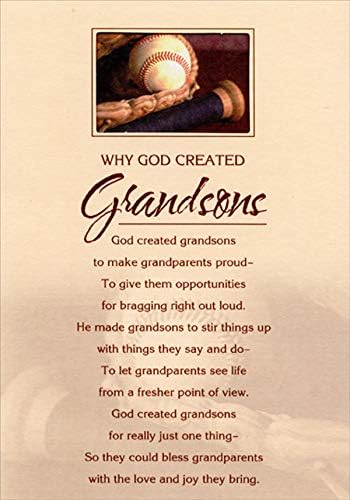 Happy Birthday Grandson Baseball Images Amazon.com : Designer Greetings Why God Created Grandsons Religious Grandson  Birthday Card : Office Products