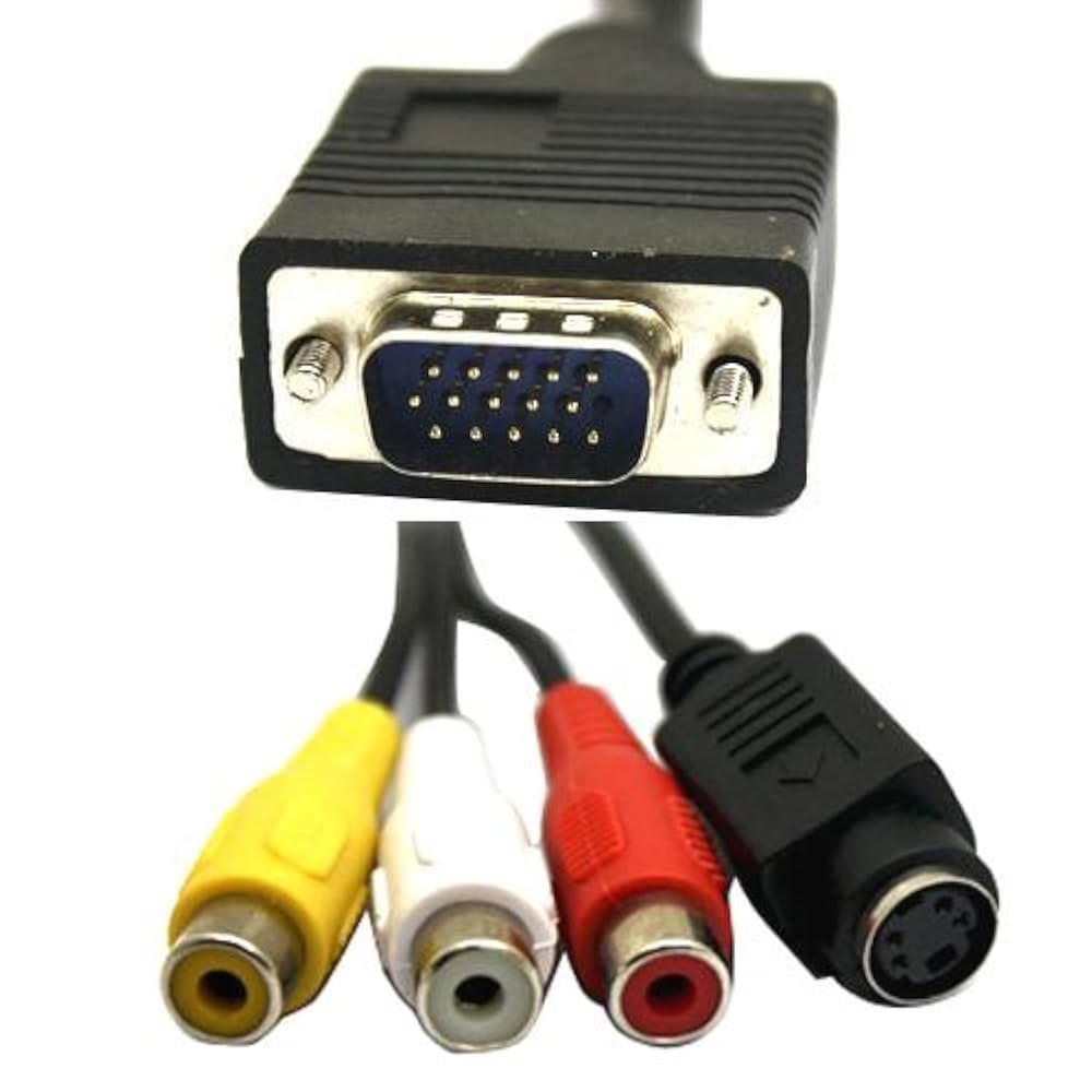 VGA - TV S-Video 3 RCA PC アダプタケーブル Amazon | Like-You VGAからRCAケーブル、VGA から TV Sビデオ 3