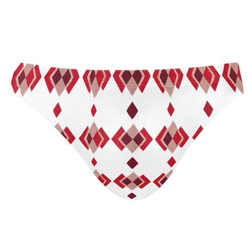 Red Block Swim Briefs for Men Swimsuit Bikini Swimwear S B0405141