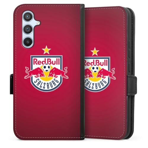 Klapphülle kompatibel mit Samsung Galaxy A 54 5G Handyhülle aus Kunst Leder schwarz Flip Case FC Red Bull Salzburg Logo Offizielles Lizenzprodukt