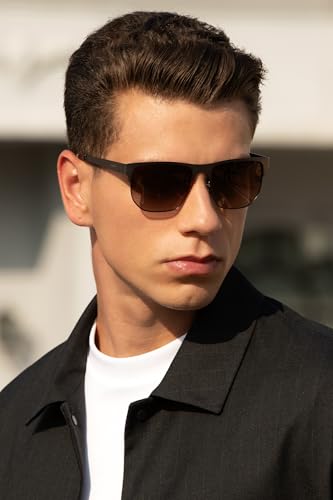 Image of CARFIA Square Driving Polarized Sunglasses for Men Spring Hinge Eyewear CA5227