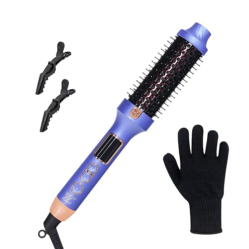 Thermal Hair Styling Brush with Ionic Infrared Technology, 30 Second Fast Heat Up, 5 Adjustable Temperature Settings for Frizz Control, Straightening, Smoothing Adding Volume