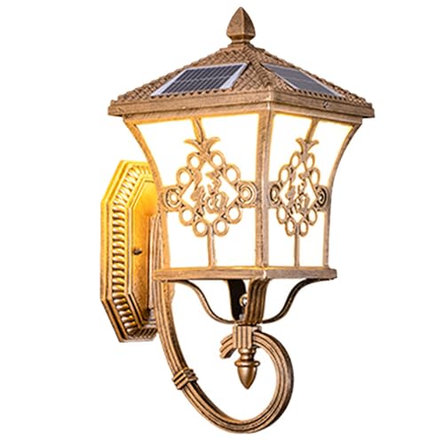 Applique murale solaire extérieure bronze rétro pour porche et patio