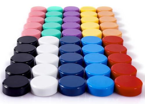 DARUITE Fridge Magnets, 50pcs Strong Refrigerator Magnets for Whiteboard, Small Heavy Duty Mini Cute Magnets for Fridge, Locker, White Board, Kitchen, Office (Colorful)