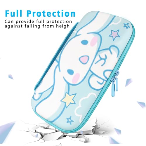 Image of TIKOdirect Carrying Case for Nintendo Switch & OLED Mode, Cute Portable Travel Bag with 10 Game Card Slots Inner Storage Bag for Nintendo Switch Console Joy-Con & Accessories, Blue