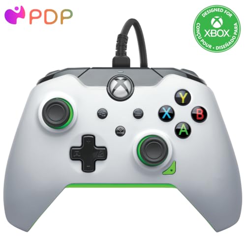 PDP Wired Video Game mando Neon White for Xbox Series X|S,