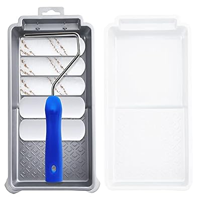 Mister Rui Paint Roller Kit, Microfiber Paint Roller Covers (3/8" Nap), Small Paint Rollers with Tray and Roller Frame, Mini Rollers for Painting, Paint Supplies for House Painting