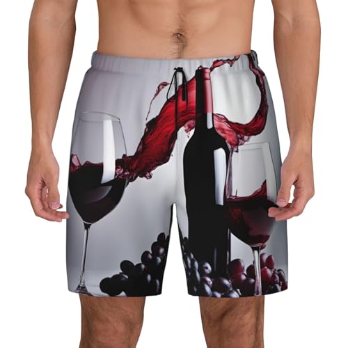Traje de baño para hombre para vacaciones y piscina con estampado original de vino tinto