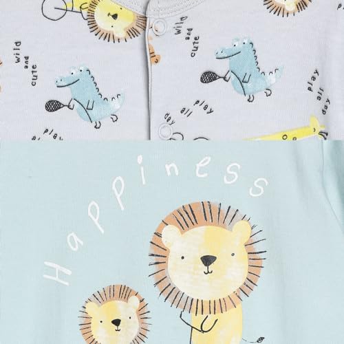 Image of miniklub Baby Front Open Long Sleeve Full Length Knitted Cotton Sleep Suit (Yellow Color)