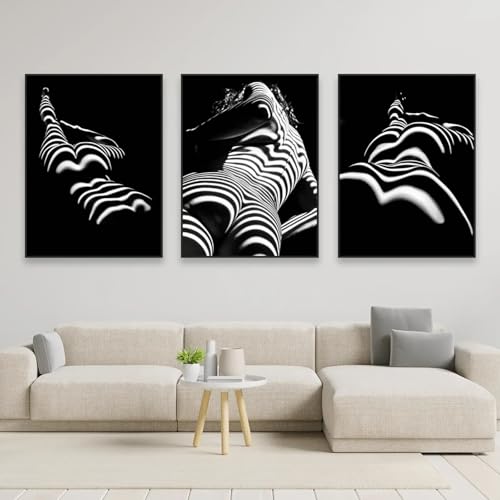 Toile art mural femme sexy noir et blanc 20x35cm affiche sans cadre pour chambre