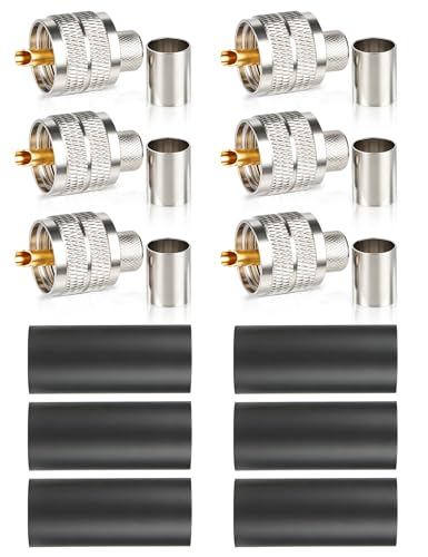 Connecteurs PL-259 anti-perte Anina avec thermorétractable pour câble coaxial LMR400