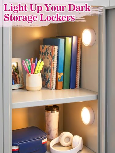 Image of Apipi Magnetic Locker Light - Timer Control LED Puck Light, Multi-Colors Changeable and Battery Powered, Easy On /Off for Locker Decoration, 2 Pcs