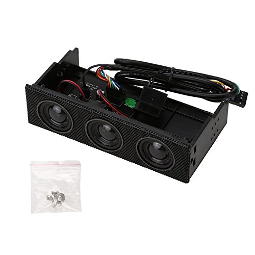 Stereo Speaker PC Front Panel Computer Case Built-in Mic Music Loud Speaker Space Saving Front Panel Speaker for Desktop