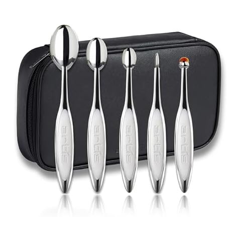 Artis Elite 5 Brush Set - Ergonomic, Durable Makeup Brushes - Makeup Brush Set with CosmeFibre Bristles - Face Makeup Brushes - Mirror Finish - 5 Pc Cover