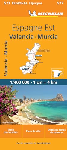 Carte Régionale Espagne Est : Valencia, Murcia: Valencia, Murcia : carte routière et touristique: 577