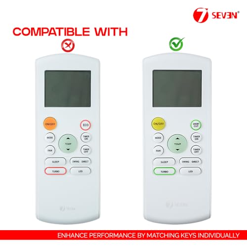 Image of 7SEVEN Compatible for Onida AC Remote Original RG57A2 /BGEF Model 184 1 1.5 2 Ton Split and Window Air Conditioner - Match Exactly with Existing Onida ac Remote Control