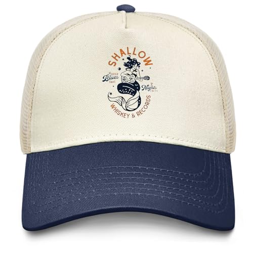 YFKFYTG Shallow Whiskey & Records Trucker Hat Navy