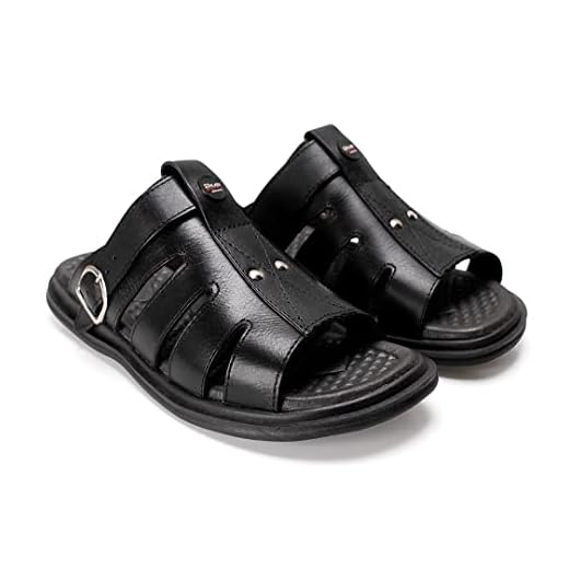 Sandália Masculina de Couro Ortopedico Chinelo Estilo Franciscano Confortavel (PRETO, BR, Adulto, Numérico, 41)