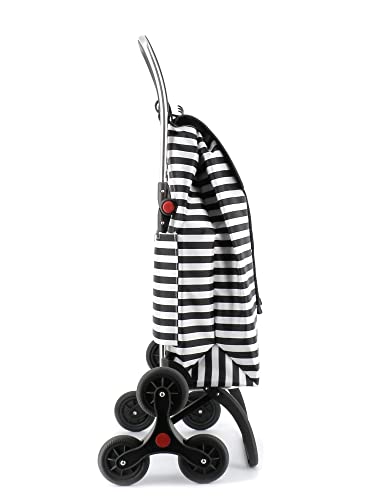 Klappbarer Einkaufstrolley Rolser I-Max Marina 6 Räder Treppensteiger - Schwarz-Weiß – Bild 3