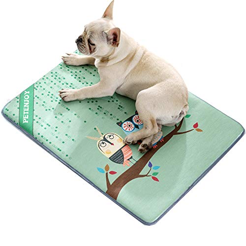 Youth Union Perros Pet Mat Colchonetas de Refrigeraci para Camas de Enfriamiento Colchonetas Alfombrilla Adecuado para Verano Animales Cojín Mascotas Estera (XL, Búho)
