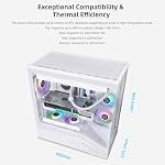 Lian Li V100 ATX Mid-Tower PC Case, 4 x 120mm ARGB PWM Fans Pre-Installed, LED RGB Strip, Display Platform with Tempered Glass, Support 420mm GPUs, 360mm Radiator, Optimized Airflow - White (V100RW) - Image 3