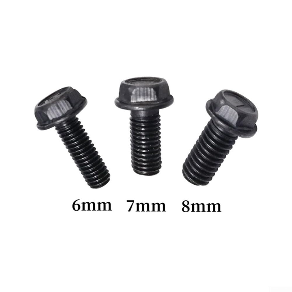 10 viti per lama per sega, M6, M7, M8, filettatura sinistra, in acciaio al carbonio, flangia esagonale, zincate, per parti di macchine da taglio (6 mm)