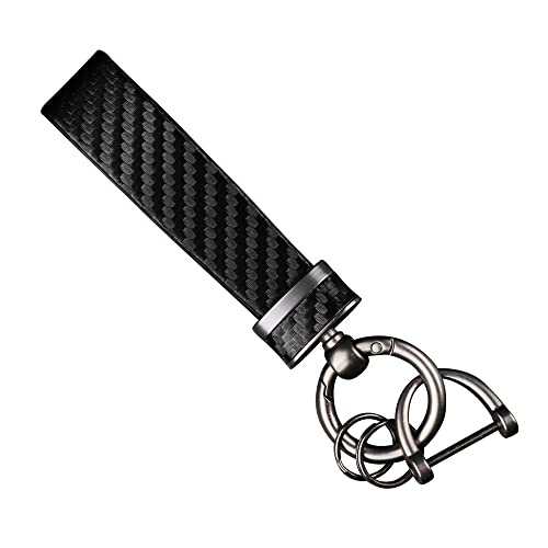 Wedfish Carbon Fiber Car Keychain,Car Key Chain,Car Accessories Key Ring&Anti-Lost,Good Gifts For Loved Ones And Friends (Black) #TOP10