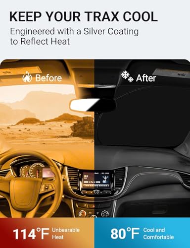 Image of Proadsy Custom Fit 2013-2023 Chevrolet Trax LS /1RS /LT /2RS /ACTIV SUV Windshield Sun Shade 4-Layer Foldable Front Sunshade Protector Sun Visor Blocks UV Rays Keep Car Cooler