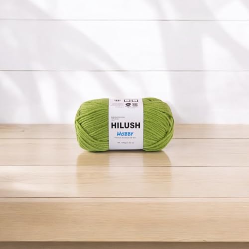 Image of Hobby,Wool Yarn dk Acrylic Hand Knitting Yarn Ball (100g /1 Ball),Suitable for Craft amigurumi Shade 001 (Pista Green)