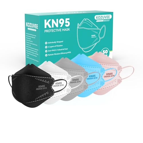 Image of KN95 Face Masks Black for Adults, Individually Wrapped, Breathable Disposable KN95 Mask with Elastic Ear Loop